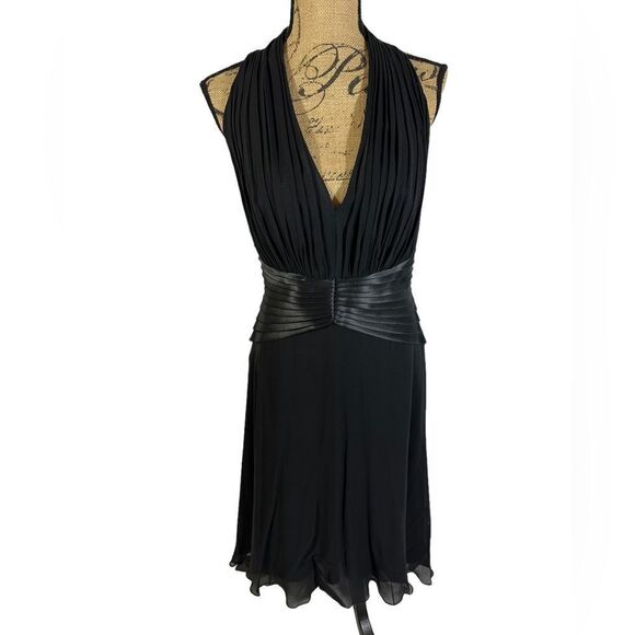Tadashi Shoji Dresses & Skirts - 90s Tadashi Black Silk Halter Cocktail/Party/Formal Dress With Shawl​​​​